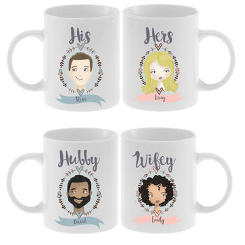 Personalised Illustrated Couple Mugs, 3 of 5