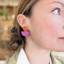 Geo Leather And Sterling Silver Drop Earrings, thumbnail 1 of 4