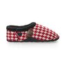 Turbo Red And White Dogtooth Mens Slippers Indoor/Garden Shoes, thumbnail 3 of 9