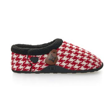 Turbo Red And White Dogtooth Mens Slippers Indoor/Garden Shoes, 3 of 9