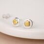 Sterling Silver And Gold Heart Stud Earrings – 8mm, thumbnail 1 of 9