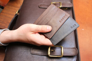 Personalised Leather Wallet And Copper Hip Flask Set, 5 of 8