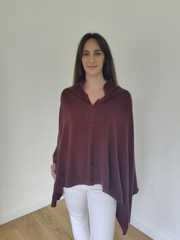 Personalised Dark Brown 100% Cashmere Poncho Gift Boxed, 7 of 9