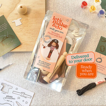 Make Your Own Pirate Wooden Peg Doll Kit, 9 of 9
