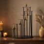 Abstract Seated Figures Brass And Black Decorative Art, thumbnail 6 of 6