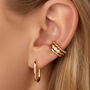 Women's Ear Cuff Set With Three Cluster Stones In 18k Gold, thumbnail 2 of 4