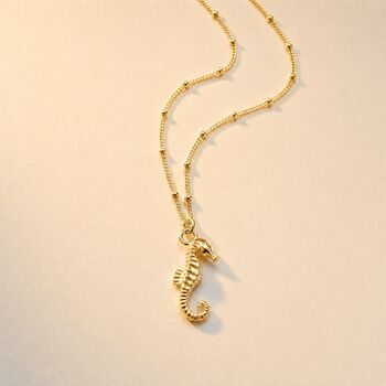 Gold Or Silver Seahorse Pendant Necklace, 2 of 4