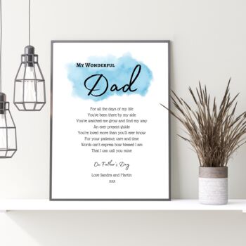Personalised Poem For Dad, Fathers Day Print, 9 of 9