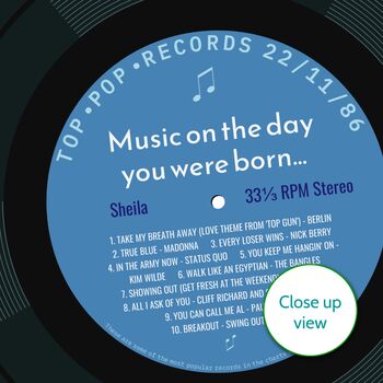 40th Birthday Print Music Day You Were Born Record 1986, 8 of 12