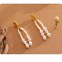 Milan Ivory D’or Gold Pearl Chrome Gift Dangle Earrings, thumbnail 5 of 5