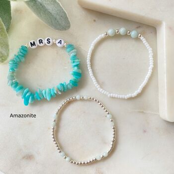 Personalised Set Of Semi Precious Stacking Bracelets, 5 of 8