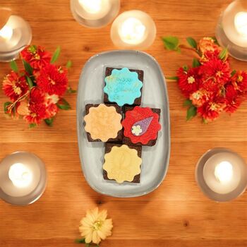 Diwali Belgian Chocolate Brownie Gift Box, 3 of 6