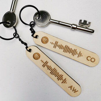 Spotify Code, Personalised Initials Keyring Set, 3 of 5