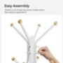 White Metal Coat Stand Coat Rack With 12 Hooks, thumbnail 6 of 9