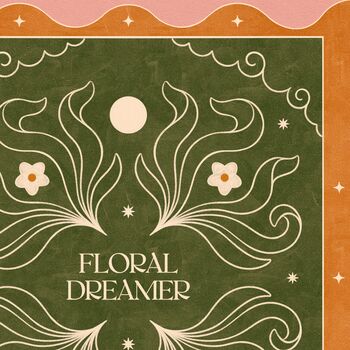 Floral Dreamer, Botanical Bohemian Art Print Flower Poster, 3 of 3