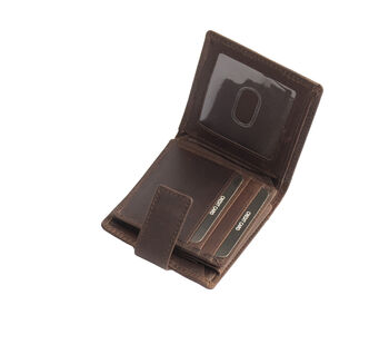 Personalised Men's Oiled Leather Wallet Rfid Brown, 3 of 7