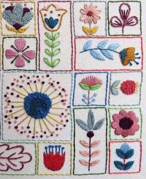 Flowery Folk Hand Embroidery Pattern Digital Product, 4 of 8