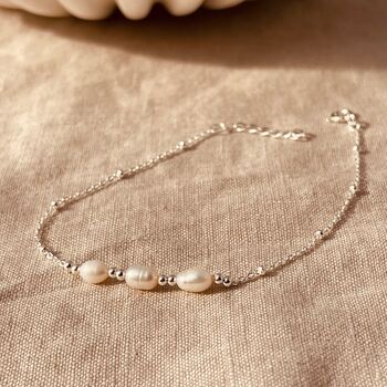 Freshwater Pearl And Satellite Chain Bracelet, 4 of 5