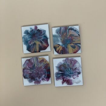 Colourful Blooming Flowery Coasters | Set Of Two Left, 5 of 7