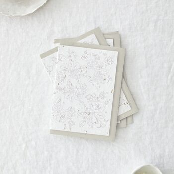 Set Of Four Floral Plantable Seeded Greetings Card, 2 of 3