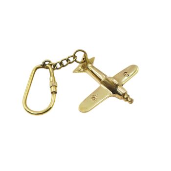 Vintage Style Brass Airplane Keyring, 4 of 5
