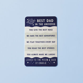 Reasons You Are The Best Dad In The Universe Personalised Metal Wallet Card, 2 of 6