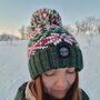 Woodland Nordic Knit Reflective Super Bobble Hat, thumbnail 3 of 5