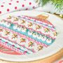 Retro Christmas Bauble Embroidery Kit, thumbnail 3 of 6