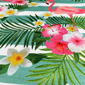 Pink Flamingos Cushion Cover With Leafy Florals, 2 of 7