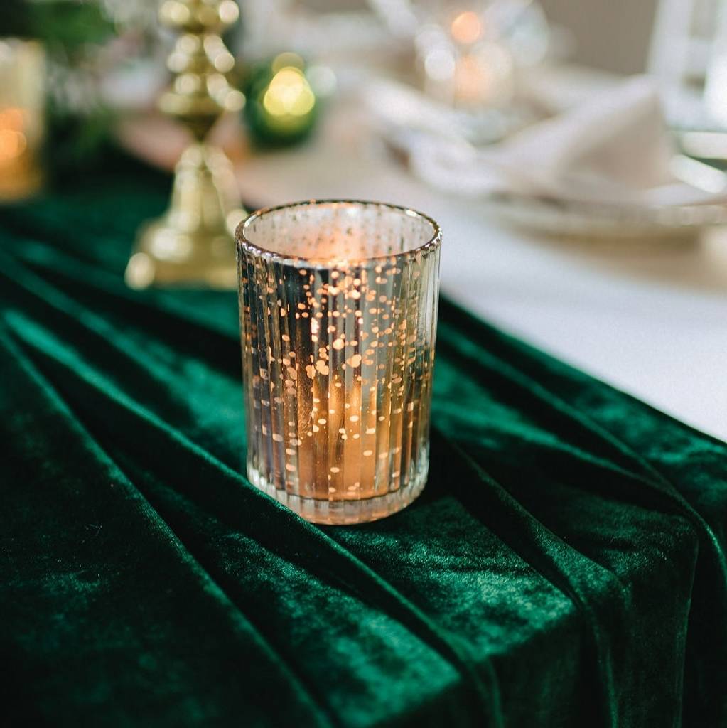 Velvet Table Runner And Napkins Pink Or Green By Magpie Decor Notonthehighstreetcom