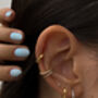 Minimalist Huggie 14k Gold Plated Earrings, thumbnail 2 of 8