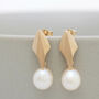 9ct Gold Deco Dropper Earrings With Pearls, thumbnail 1 of 10