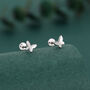 Sterling Silver Butterfly 16 G Flat Back Labret Earrings, thumbnail 1 of 12