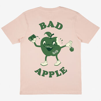 Bad Apple Unisex Printed T Shirt In Peach, 5 of 5