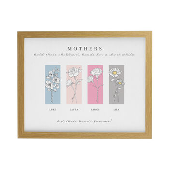 Mothers Day Gifts Personalised Birth Flowers Framed Print, 2 of 9