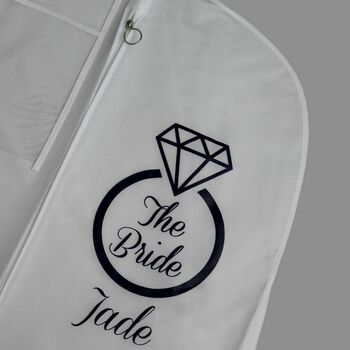 Personalised Wedding Dress Cover Bag, 5 of 12