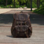 Military Style Genuine Leather Backpack In Worn Brown, thumbnail 5 of 12