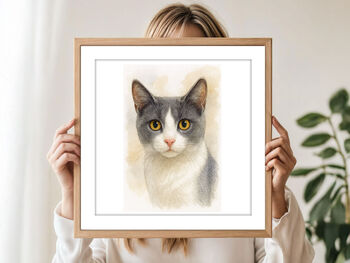 Personalised Watercolour Pet Portrait Custom Dog, Cat, Animal Art, 2 of 6