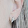 Sterling Silver And Cubic Zirconia Feather Earrings, thumbnail 1 of 12