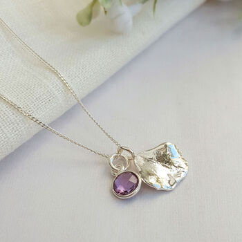 February Birthflower And Birthstone Necklace, 2 of 8