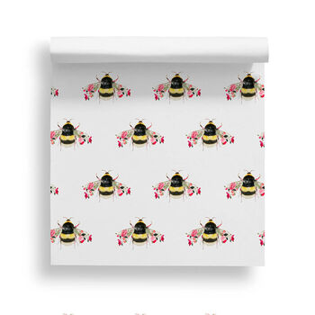 Single Bee White Wallpaper, 2 of 6