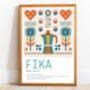 Fika Definition Print, Fika Print, Fika Quote, Nordic Wall Art, Swedish Definition Print, Scandi Print, thumbnail 2 of 2