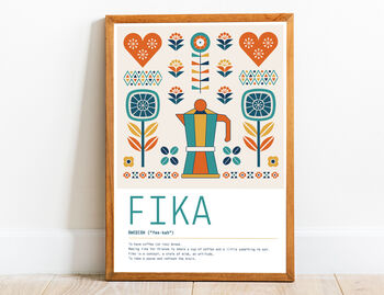 Fika Definition Print, Fika Print, Fika Quote, Nordic Wall Art, Swedish Definition Print, Scandi Print, 2 of 2