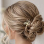 Elegant Gold Pin For Brides And Bridesmaids – Sparkling Diamanté Flower Details, Perfect Wedding Gift, thumbnail 1 of 5