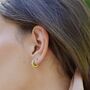 Opal Huggie Hoop Earrings, thumbnail 4 of 12