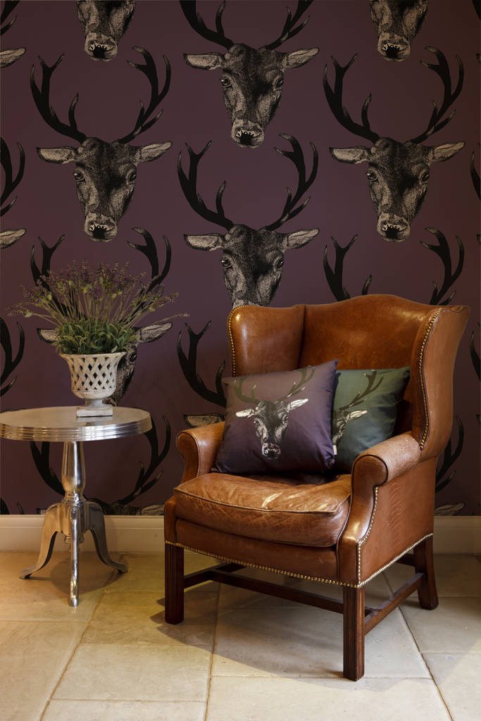 Large Stag Head Wallpaper, 1 of 3