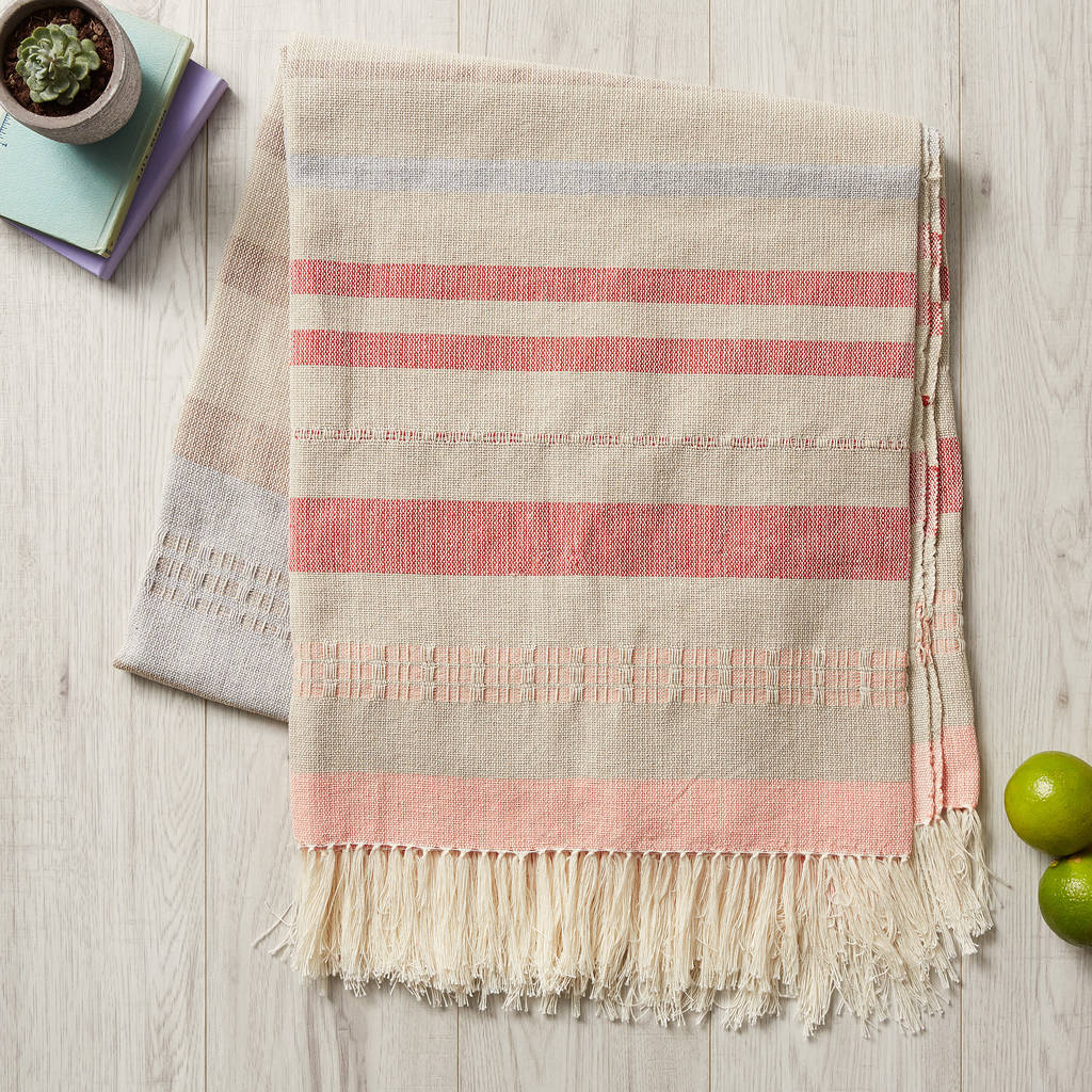 Mexican Picnic Blanket In Neutral Tones By Chilpa