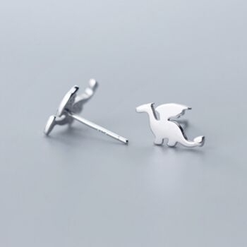 Sterling Silver Dragon Stud Earrings, 3 of 5