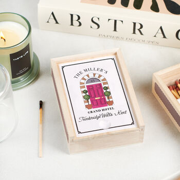 Personalised Hotel Wooden Matchbox, 2 of 6