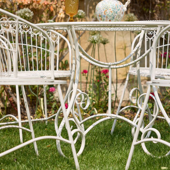 Vintage Cream Two Person Garden Bistro Set, 7 of 9